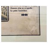 Framed French Print - La Petite Cendrillon- Original French 19th Century Fairy Tale Drawing from an Antique Chapbook