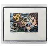 Two Framed Contemporary Fairy Tale Paintings