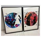Pair of Framed Fairytale Multi- Media Prints by: Joellyn Rock "Leave" & "Baba Yaga" 2004