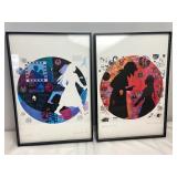 Pair of Framed Fairytale Multi- Media Prints by: Joellyn Rock 