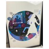 Pair of Framed Fairytale Multi- Media Prints by: Joellyn Rock "Leave" & "Baba Yaga" 2004
