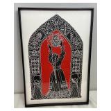 Framed Signed Fairytale Themed Multi-Media Print by: Joellyn Rock "Witch