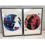 Pair of Framed Fairytale Multi- Media Prints by: Joellyn Rock "Leave" & "Baba Yaga" 2004