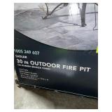 HAMPTON BAY SADLER 30 IN. X 19 IN. ROUND STEEL WOOD BURNING FIRE PIT IN RUBBED BRONZE. SEE PICTURES!!