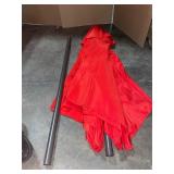 RED OUTDOOR PATIO UMBRELLA. SEE PICTURES!!