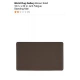 WORLD RUG GALLERY BROWN SOLID 18 IN. X 30 IN. ANTI FATIGUE STANDING MAT. SEE PICTURES!!