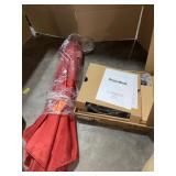STYLEWELL 7.5 FT. STEEL MARKET OUTDOOR PATIO UMBRELLA IN CHILI RED & BLACK STYLEWELL UMBRELLA BASE. SEE PICTURES!!