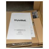 STYLEWELL 7.5 FT. STEEL MARKET OUTDOOR PATIO UMBRELLA IN CHILI RED & BLACK STYLEWELL UMBRELLA BASE. SEE PICTURES!!
