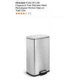 INNOVAZE 8 GAL./30-LITER FINGERPRINT FREE STAINLESS STEEL RECTANGULAR KITCHEN STEP-ON TRASH CAN. SEE PICTURES!!