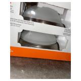 COMMERCIAL ELECTRIC 13 IN. 2-LIGHT BRUSHED NICKEL FLUSH MOUNT WITH FROSTED GLASS SHADE (2-PACK). SEE PICTURES!!