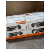 COMMERCIAL ELECTRIC 13 IN. 2-LIGHT BRUSHED NICKEL FLUSH MOUNT WITH FROSTED GLASS SHADE (2-PACK). SEE PICTURES!!