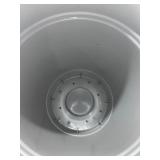UNBRANDED BELLE 20 IN. DIA STORMY GRAY PLASTIC PLANTER WITH ATTACHED SAUCER. SEE PICTURES!!
