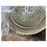 HONEY-CAN-DO NATURAL AND WHITE SEAGRASS ACCENT TALL BASKET SET WITH LIDS (SET OF 3). SEE PICTURES!!