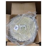 HONEY-CAN-DO NATURAL AND WHITE SEAGRASS ACCENT TALL BASKET SET WITH LIDS (SET OF 3). SEE PICTURES!!