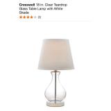 CRESSWELL 18 IN. CLEAR TEARDROP GLASS TABLE LAMP. SEE PICTURES!!