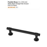 FRANKLIN BRASS 4 IN. (102 MM) MATTE BLACK STRAIGHT BAR DRAWER PULL (10-PACK). SEE PICTURES!!