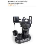 EVERBILT 1/3 HP ALUMINUM SUMP PUMP WITH VERTICAL SWITCH. SEE PICTURES!!
