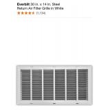 ASSORTED EVERBILT RETURN AIR FILTER GRILLE IN WHITE. VARIOUS CONDITIONS. SEE PICTURES!!