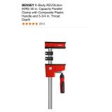 BESSEY K-BODY REVOLUTION (KRE) 50 IN. CAPACITY PARALLEL CLAMP WITH COMPOSITE PLASTIC HANDLE AND 3-3/4 IN. THROAT DEPTH. SEE PICTURES!!