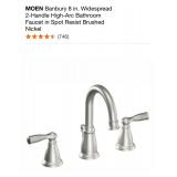 ASSORTED MOEN TUB AND SHOWER FAUCET & 2-HANDLE HIGH-ARC BATHROOM FAUCET. VARIOUS CONDITIONS. SEE PICTURES!!