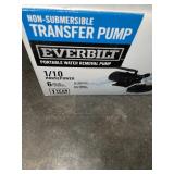 EVERBILT 1/10 HP NON-SUBMERSIBLE SELF-PRIMING TRANSFER PUMP. SEE PICTURES!!