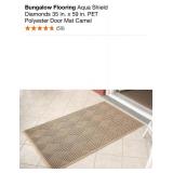 BUNGALOW FLOORING AQUA SHIELD DIAMONDS 35 IN. X 59 IN. PET POLYESTER DOOR MAT CAMEL. SEE PICTURES!!