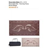 REVERSIBLE MATS 9 FT. X 12 FT. REVERSIBLE MAT - RUNNING HORSE BROWN/BEIGE. SEE PICTURES!!