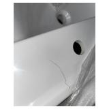 HOME DECORATORS COLLECTION SIDWELL 61 IN. W X 22 IN. D X 34 IN. H VANITY IN SOLID ACACIA WOOD WITH CULTURED MARBLE TOP WITH WHITE SINK. SEE PICTURES!!