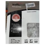 TRAFFICMASTER GROUTABLE 18 IN. X 18 IN. WHITE AND GREY TAVERTINE PEEL AND STICK VINYL TILE (36 SQ. FT. / CASE ). SEE PICTURES!!