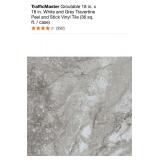 TRAFFICMASTER GROUTABLE 18 IN. X 18 IN. WHITE AND GREY TAVERTINE PEEL AND STICK VINYL TILE (36 SQ. FT. / CASE ). SEE PICTURES!!