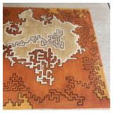 Stunning 1960s Vintage Cabin Craft Custom Area Rug 6x9