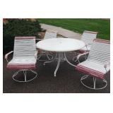 Trendy Werzalit Outdoor Table and Home Crest Chairs with Umbrella