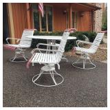 Trendy Werzalit Outdoor Table and Home Crest Chairs with Umbrella