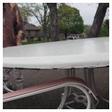 Trendy Werzalit Outdoor Table and Home Crest Chairs with Umbrella