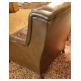 Vintage Henredon Coffee Brown Leather Club Arm Chair