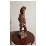 Vintage Spanish Carved Peasant Man Statue
