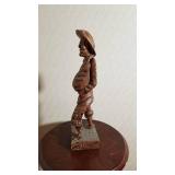 Vintage Spanish Carved Peasant Man Statue