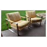 1972 Chunky Milo Baughman Lounge Chairs, pair