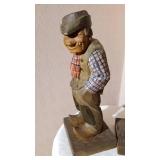 Swedish Wooden Carved Man & Woman, signed HR 1930