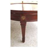 Vintage Leather Insert Drum Cocktail Table