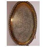 Large Oval Brass Tray