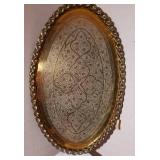 Large Oval Brass Tray