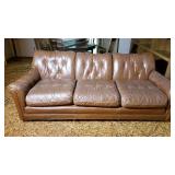 Vintage Chocolate Brown Conover Leather Sofa