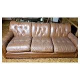 Vintage Chocolate Brown Conover Leather Sofa