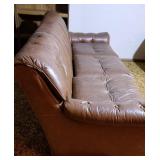 Vintage Chocolate Brown Conover Leather Sofa