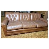 Vintage Chocolate Brown Conover Leather Sofa