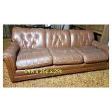 Vintage Chocolate Brown Conover Leather Sofa