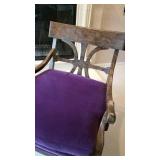 Ferguson Copeland Purple Velvet Arm Chair