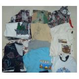 Lot of 19 Womens tops, includes tshirts, sweatshirts, casual shirts some new with tags, Med and Large