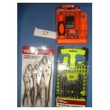 Drill driver set, locking pliers, screwdriver set